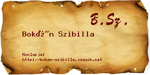 Bokán Szibilla névjegykártya
